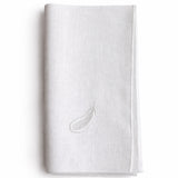 Aubergine napkin white on white